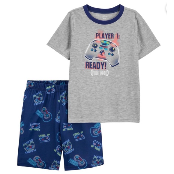 Carter’s Boys Video Game Controller Shirt and Shorts Pajamas - Picture 1 of 2